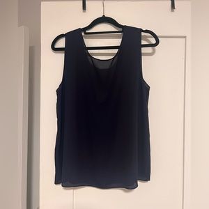 Mango navy blue sleeveless blouse